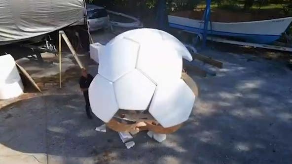 Florida family celebrates World Cup with giant soccer ball project