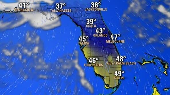 TIMELINE: Cold front to drop temperatures into the 30s, 40s in Central Florida