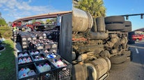 Spilled milk: Semi with 1,000 crates of milk overturns in Seminole County