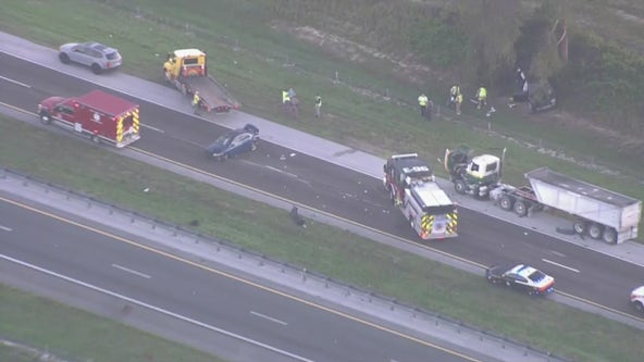Crash causing traffic backups on the Florida Turnpike in Lake County