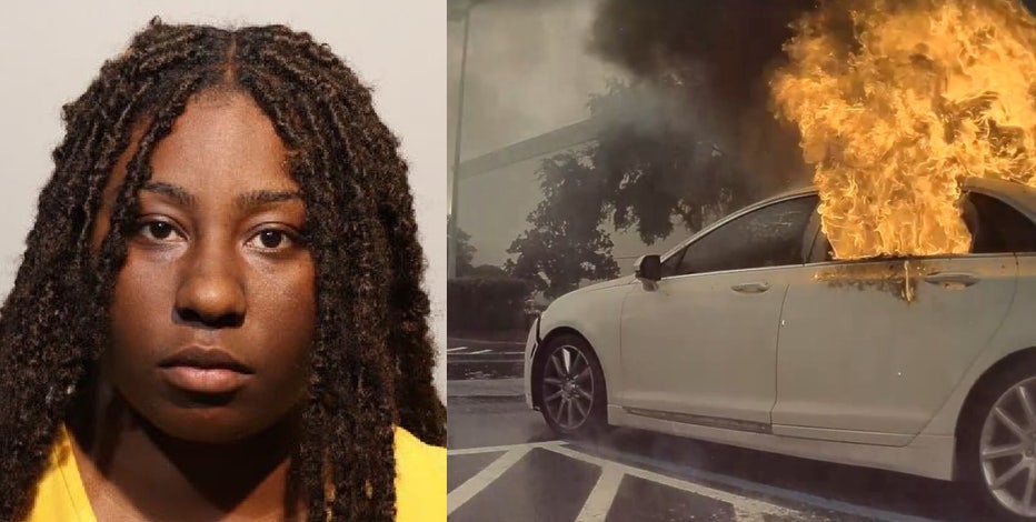 Woman was shoplifting at Florida mall when her car burst into flames with 2 children inside: police