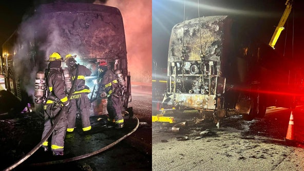 Bus carrying Florida students home from SeaWorld Orlando field trip catches fire, officials say