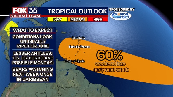 Invest 95L: Forecasters increase potential for development of eastern Atlantic tropical wave