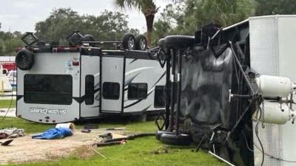 Hurricane Debby: Possible tornado flips campers, causes havoc at Florida RV park; 1 person hurt