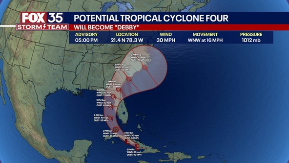 Tropical Storm Debby expected to form Saturday; new watches, warnings issued for Florida