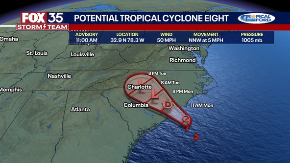 Potential Tropical Cyclone 8 heads toward North Carolina, bringing heavy rains, strong winds: NHC