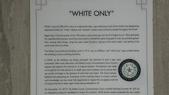 'White Only' water fountain sign rededicated at Dallas County Records Building