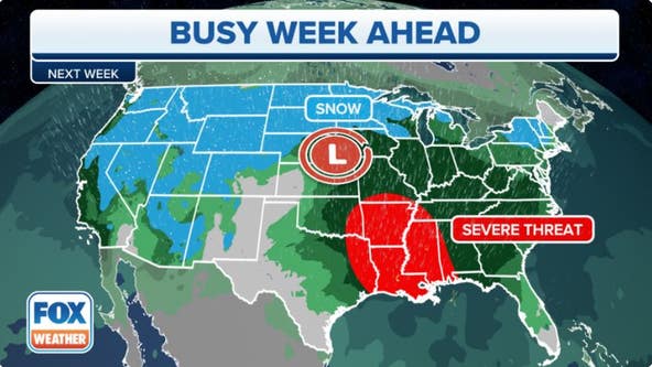 Coast-to-coast storms: Severe weather outbreak eyes South as blizzard could bury Plains, Midwest