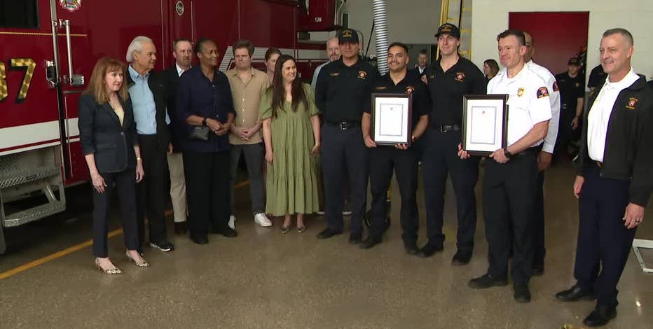 Dallas Fire-Rescue firefighter/paramedics credited with saving two people who suffered cardiac arrest