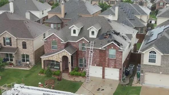 See the aftermath after likely lightning strike damages Fort Worth home