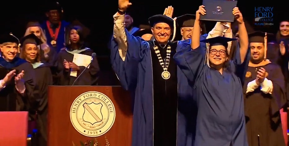 Watch: Student attends college graduation ceremony while in labor