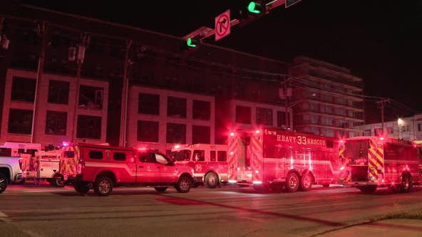 Building under construction catches fire in Dallas