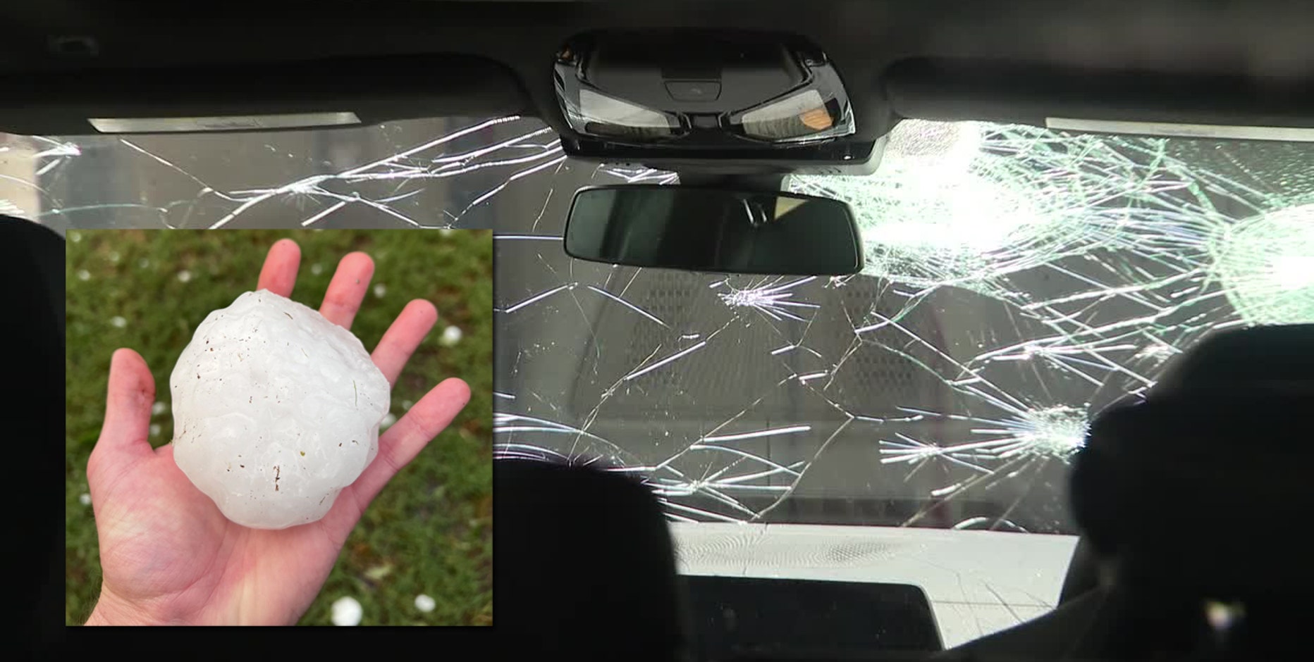 Hail the size of baseballs pounds North Texas Sunday night