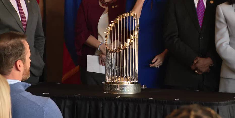 World Series trophy comes to Dallas, heads to Fort Worth Thursday