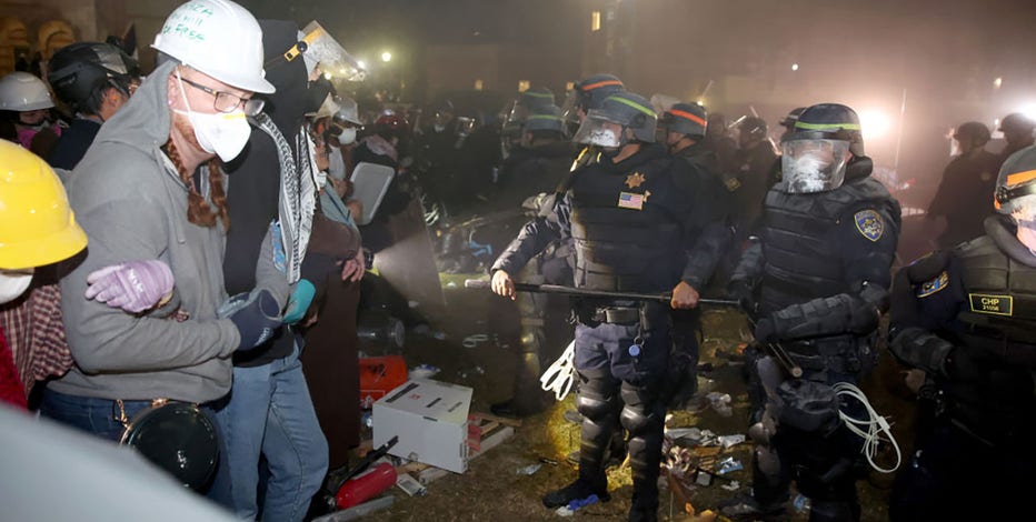 UCLA protests: Tense scene as police dismantle pro-Palestine encampment
