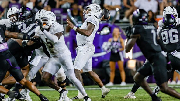 Jefferson’s 3rd TD pass pushes UCF past TCU 35-34 after Frogs blocked 3 kicks and led by 3 TDs