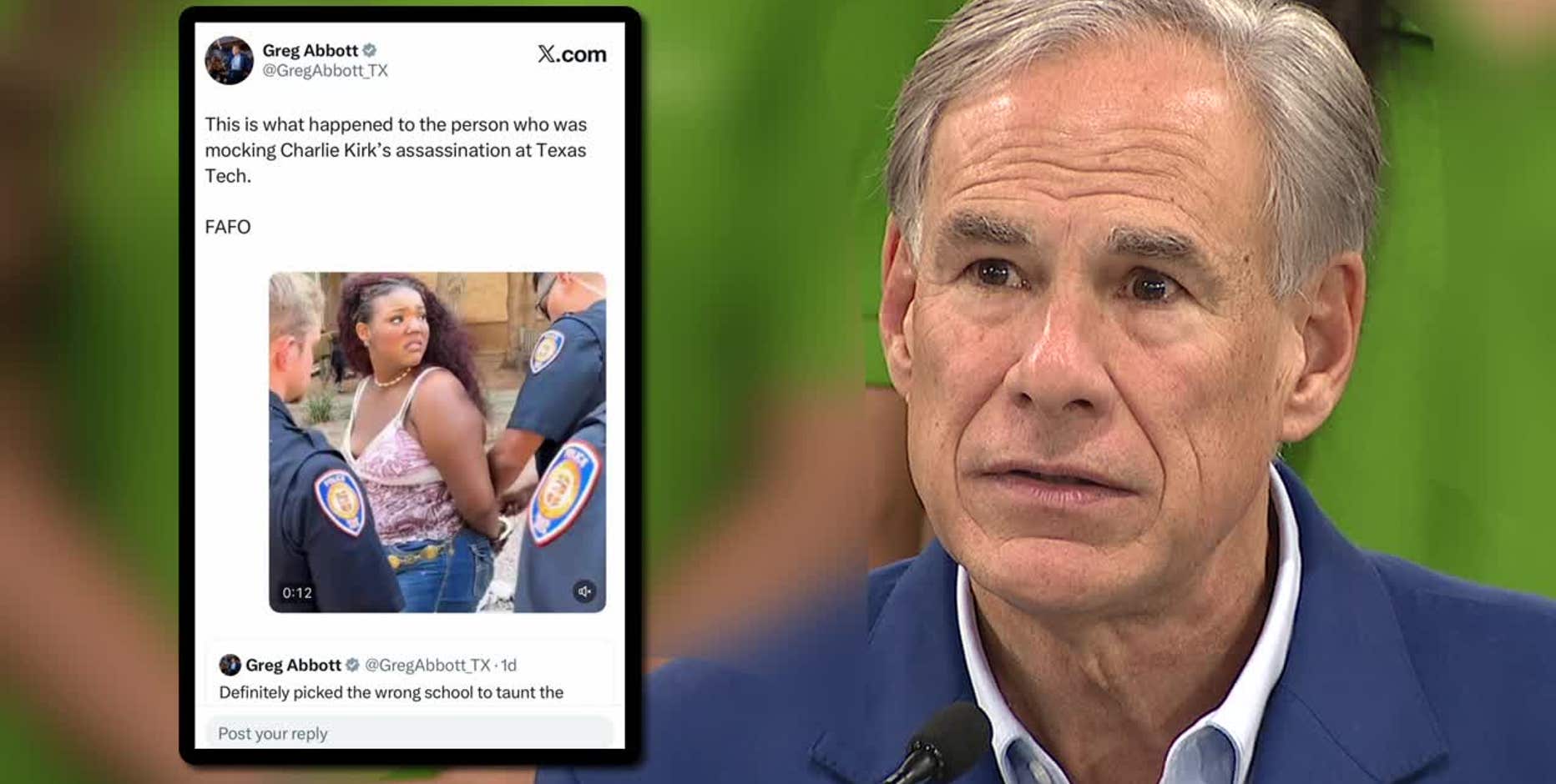 Governor Abbott condemns expelled students' behavior regarding Charlie Kirk death