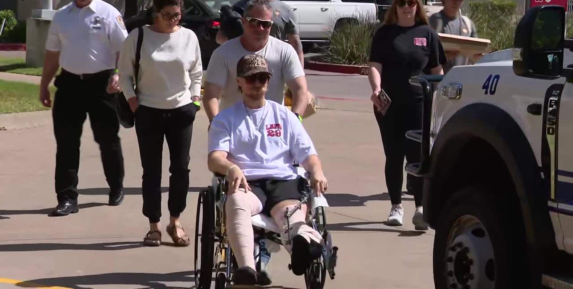 Injured Fort Worth firefighter heads home after 34 days in hospital
