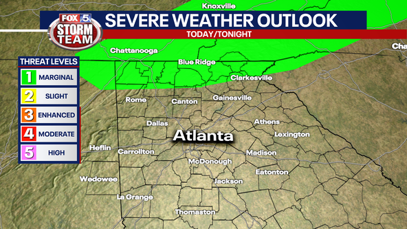 Strong to severe storms in Georgia possible Sunday afternoon, evening