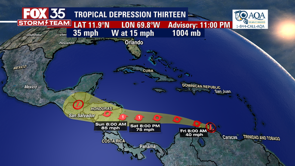 Tropical Depression 13 forms in Caribbean, expected to become Hurricane Julia this weekend