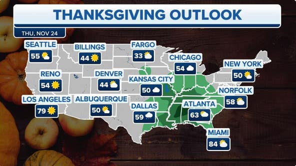 Thanksgiving weather forecast 2022: National outlook and possible weekend washout in eastern half of US
