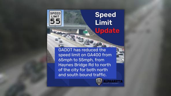 Slow down! Officials lower speed limit both directions on GA 400 highway