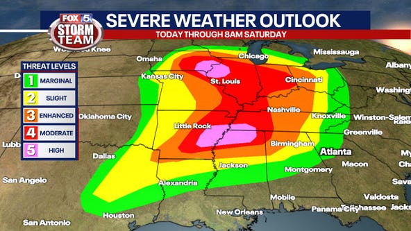 Georgia weather: Severe storm threat to start weekend for some
