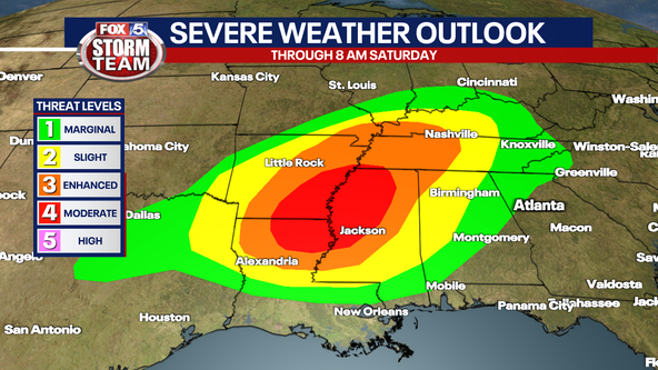 Strong to severe weekend storms possibly approaching NW Georgia