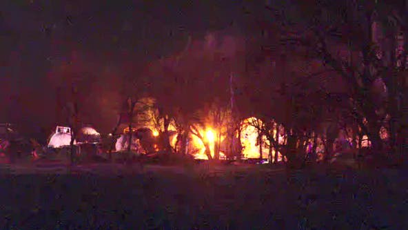 Train derails, starts on fire in western Minnesota; area evacuated