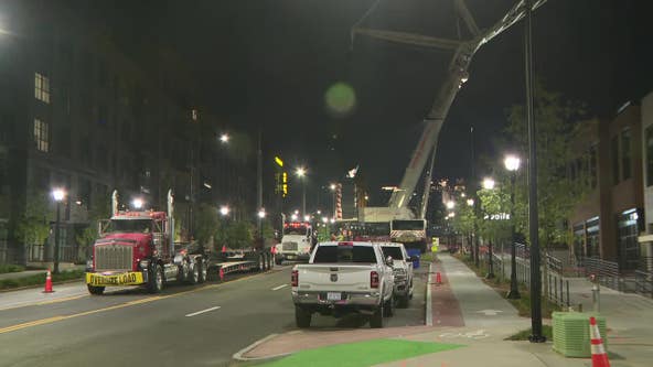 Crane, which collapsed parking deck at Summerhill shopping center, to be removed