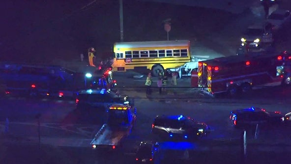 Serious school bus wreck shuts down part of major DeKalb County road
