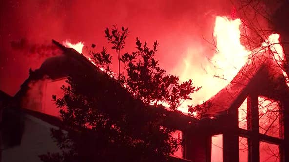Massive fire destroys home in Buckhead neighborhood