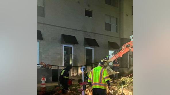 Water main break on Stratford Road NE impacts apartments, businesses