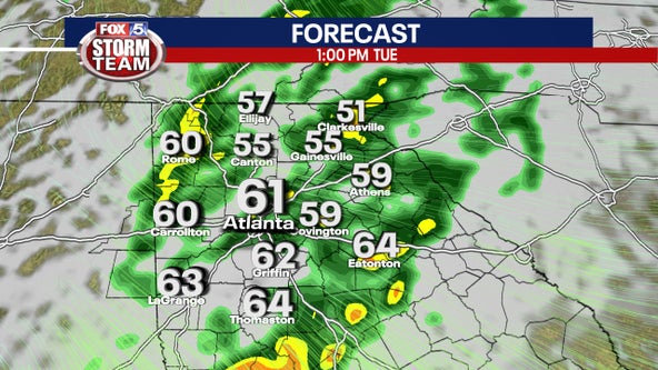 Atlanta weather: Windy and wet Tuesday