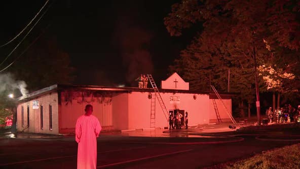 Crews battling fire at DeKalb County church
