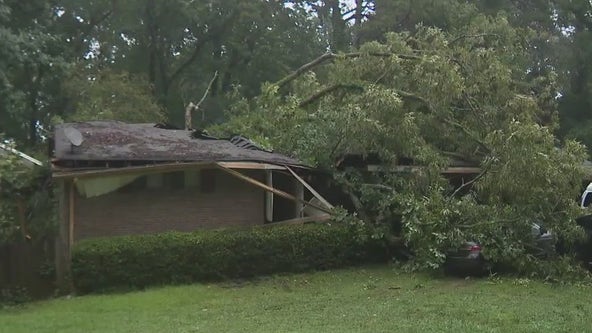 Large tree falls on house on Pebble Drive in DeKalb County