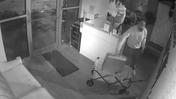 Video: Brazen burglar with wagon loots Atlanta salon