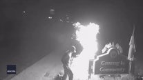 Video shows man dousing Pride Flag, setting it on fire in Lansing
