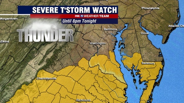 Severe Thunderstorm Watch for parts of DC region Friday as potentially strong storms move through