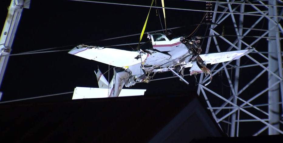 Pilot, passenger rescued after small plane crashes into power lines in Montgomery County