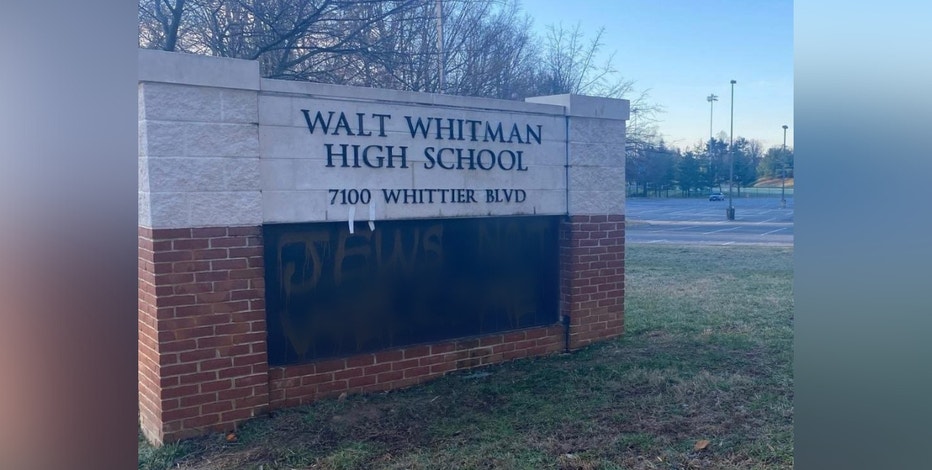 Antisemitic graffiti found outside Walt Whitman High School in Bethesda, MD