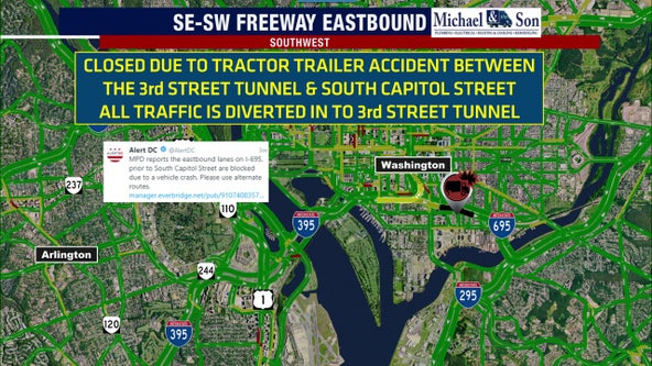 Tractor-trailer crash in DC causes morning delays