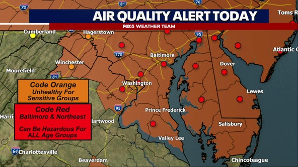 Canadian wildfire smoke, haze blankets DC region Wednesday; Code Red Air Quality Alert in effect