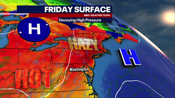 Hot, hazy Friday with temperatures near 90 degrees; Code Orange Air Quality Alert across DC region