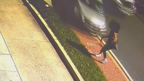VIDEO: Woman narrowly avoids being hit after crash sends car careening into gas pumps in Laurel