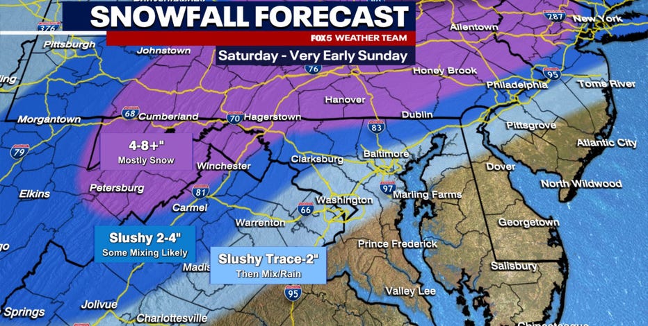 Snow forecast: Here’s how much DC, Maryland &amp; Virginia can expect from this weekend’s winter storm