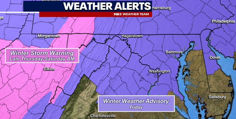 Snow Friday: Winter Weather Advisory issued ahead of storm for parts of DC, Maryland, and Virginia