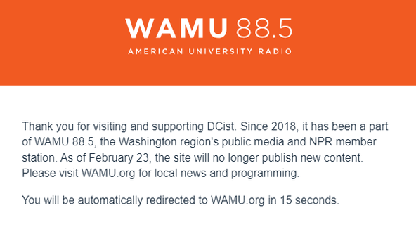 DCist shutdown, WAMU moves forward with local news and programming