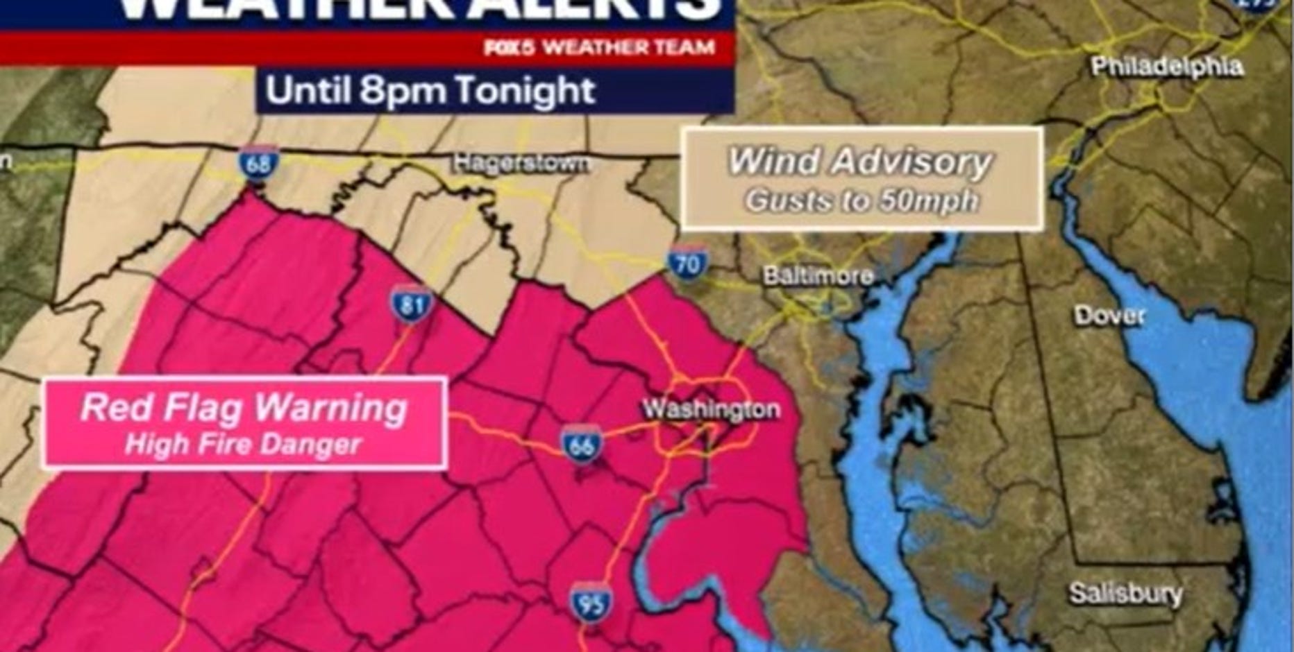 Shenandoah brush fires cause smoky smell, hazy conditions across DMV