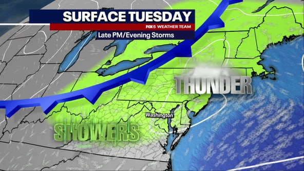 Hot, humid Tuesday in DC region with chance for showers and thunderstorms